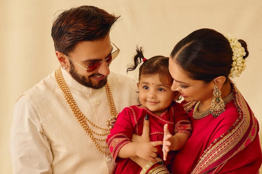 Deepika Padukone, Ranveer Singh with their baby daughter Dua