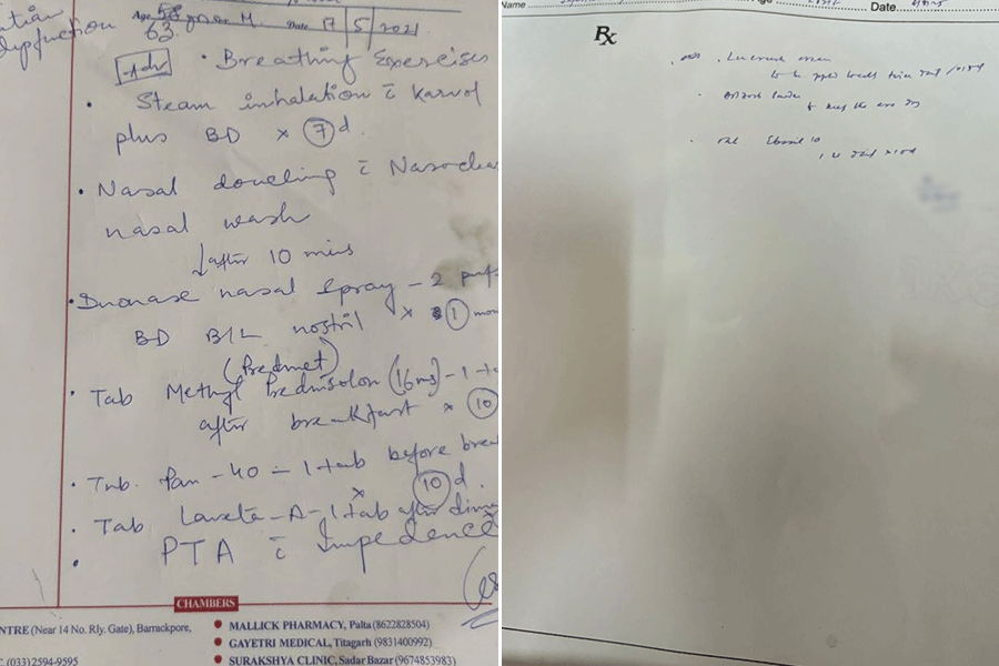 Original images of prescription from two different Kolkata based doctors(not those mentioned in the article)