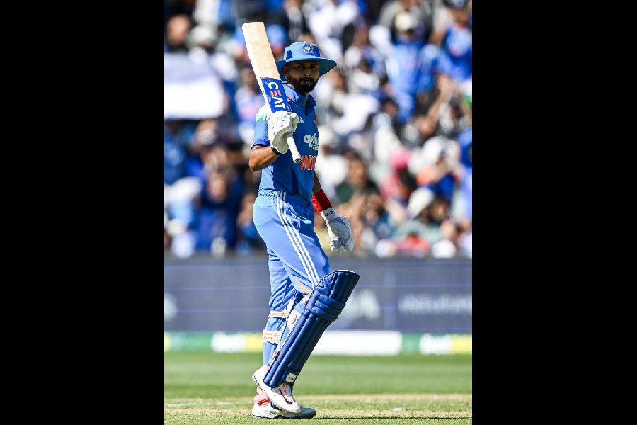 Shreyas Iyer, after reaching fifty in the second ODI on Thursday.