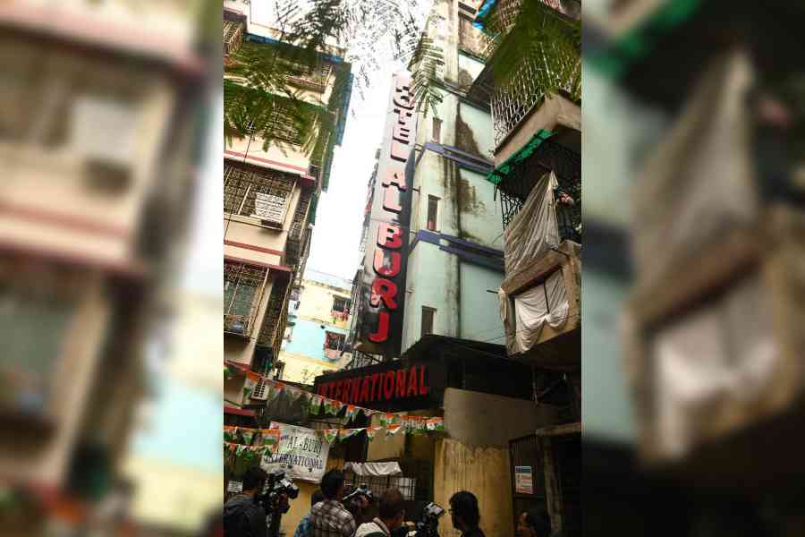 The hotel where the decomposed body was found on Friday. Picture by Bishwarup Dutta