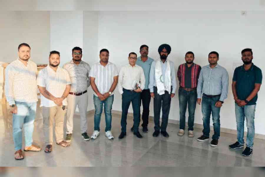 Members of the Himalayan Hospitality and Tourism Development Network, with officials of National Highways & Infrastructure Development Corporation Limited in Siliguri on Friday