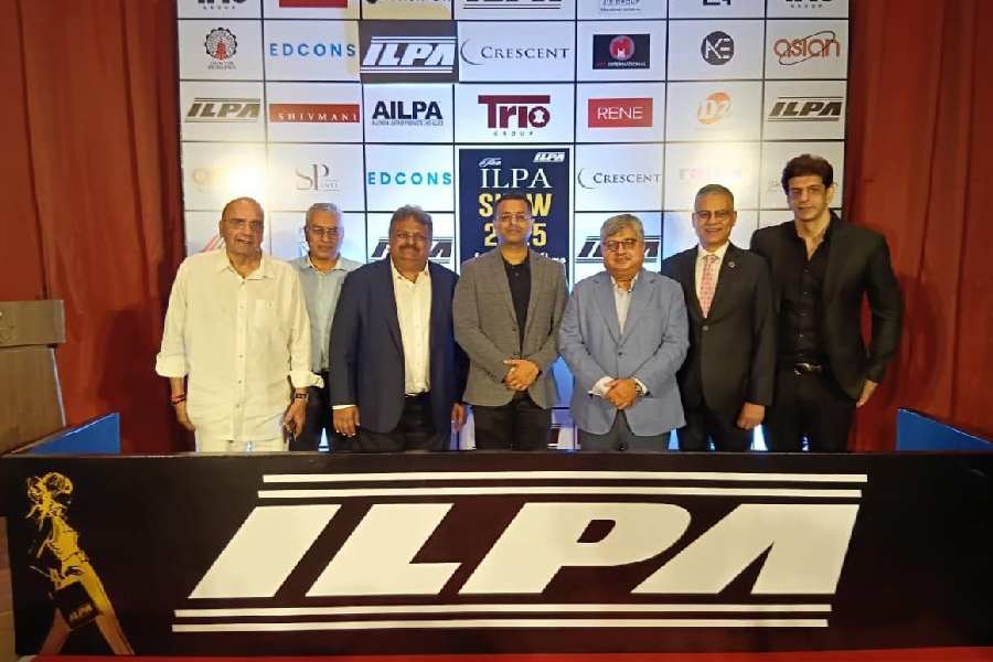 ILPA president Arjun Mukund Kulkarni (centre) with vice-president Rajarshi Dey (third from right)            and other members in Calcutta on Friday