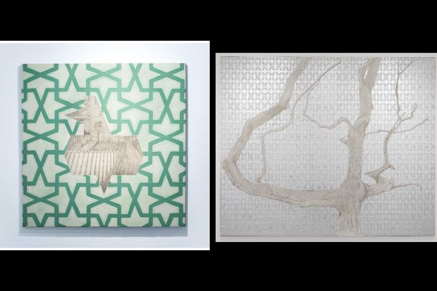 Bird-View across the Jacob Van Lennep Canal by Praneet Soi; Overlapping Landscapes or Bone, 2023 by Praneet Soi