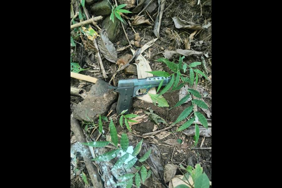 The pistol recovered from the encounter site on Saturday