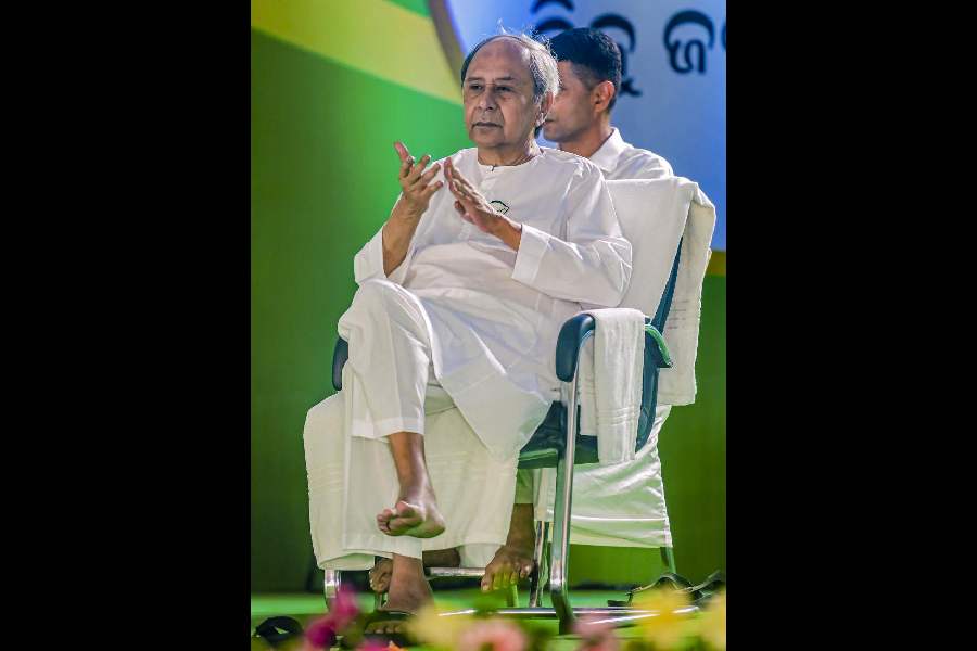Odisha Chief Minister and Biju Janata Dal (BJD) Supremo Naveen Patnaik during a public meeting for Lok Sabha elections, in Kendrapara, Monday, May 27, 2024.