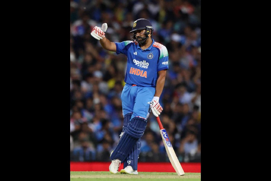 Man of the Series Rohit Sharma during his unbeaten 121in the final ODI against Australia on Saturday.