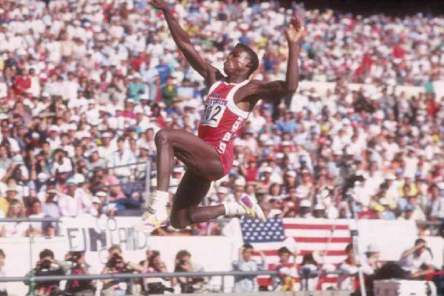 Carl Lewis at the Olympic Games in Seoul, South Korea, in 1988