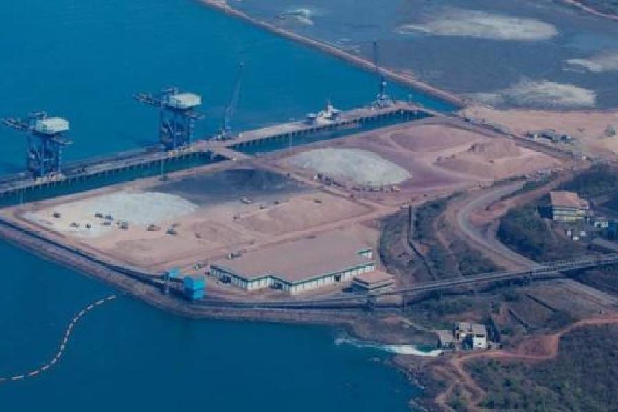 The JSW Infrastructure iron ore terminal at Paradip port