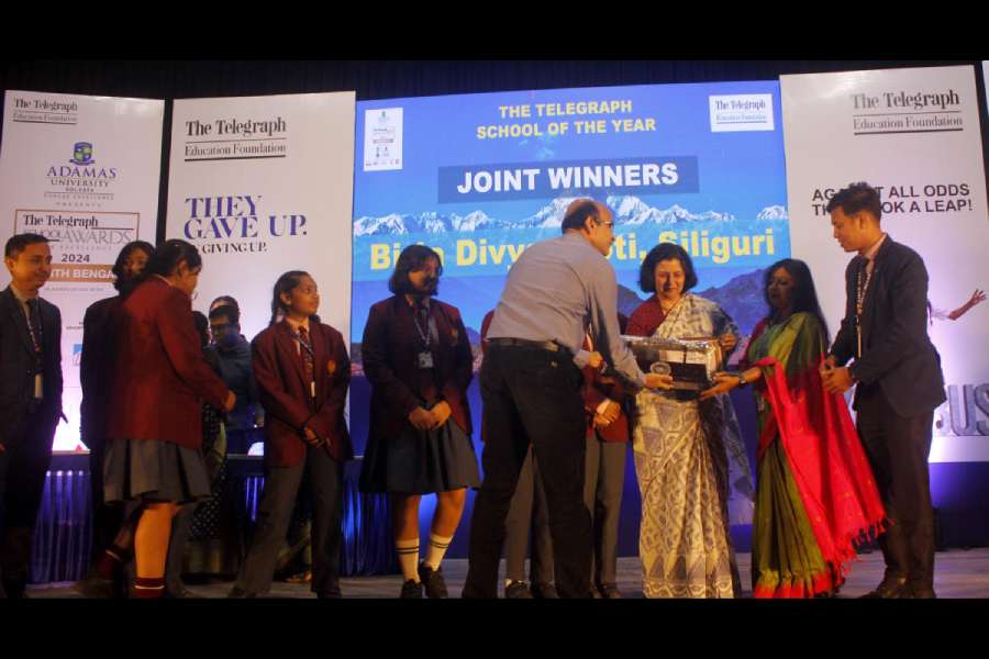 The Telegraph School of the Year joint winners Birla Divya Jyoti, Siliguri, in 2024