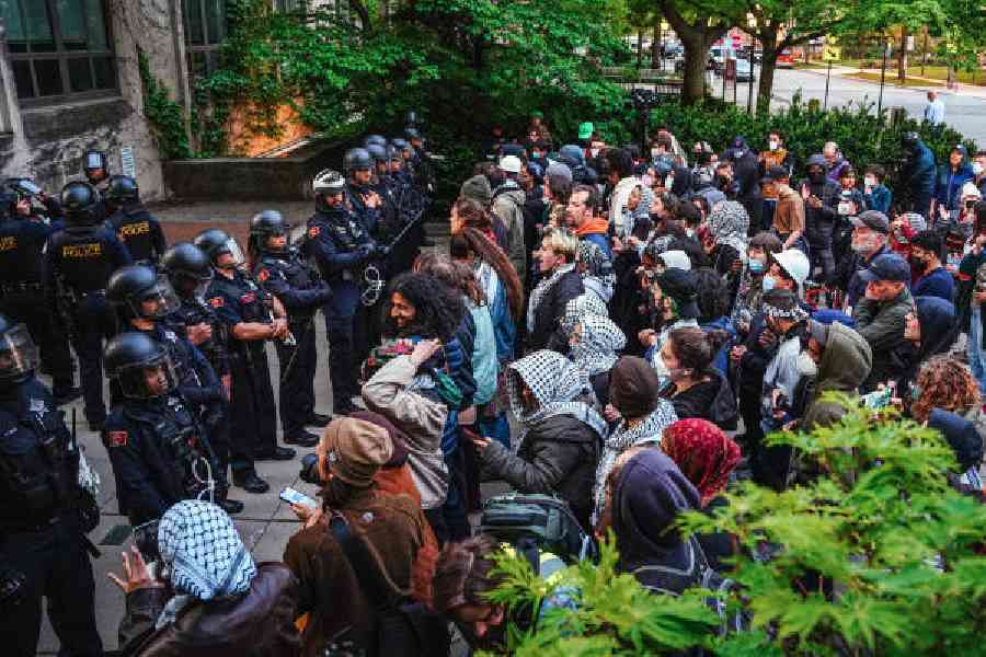 student rites: Pro-Palestinian protesters at the University of Chicago in May 2024 