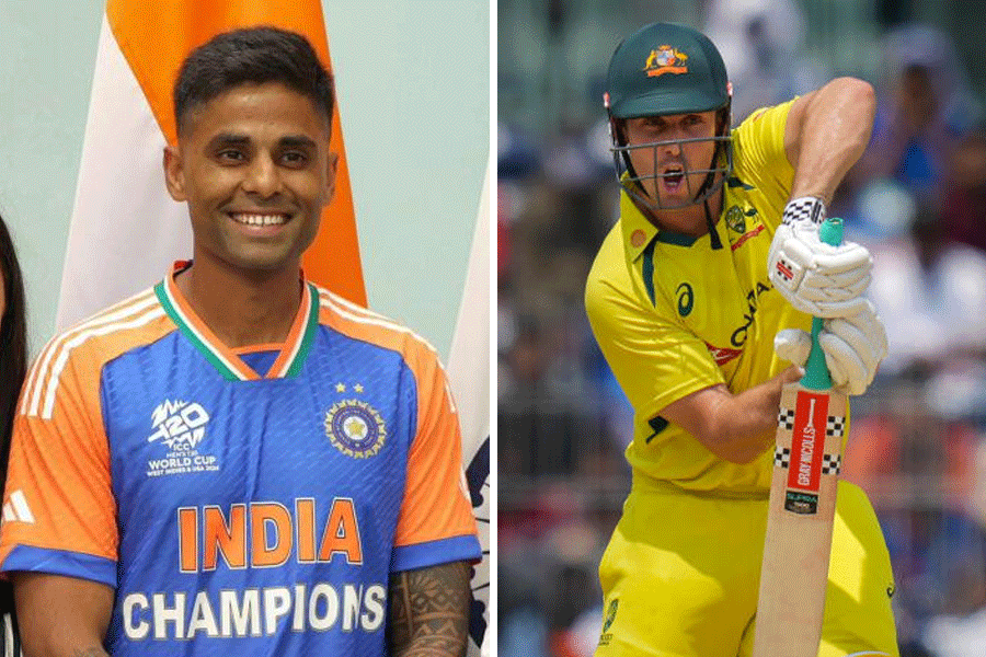 Suryakumar Yadav (left), Mitchell Marsh (right)