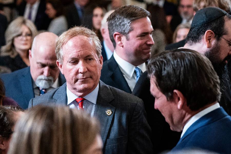 Ken Paxton, the Texas attorney general, during an education oriented event at the White House in Washington, March 20, 2025. Paxton sued the makers of Tylenol on Oct. 28, claiming that the companies hid the risks of the drug on brain development of children.