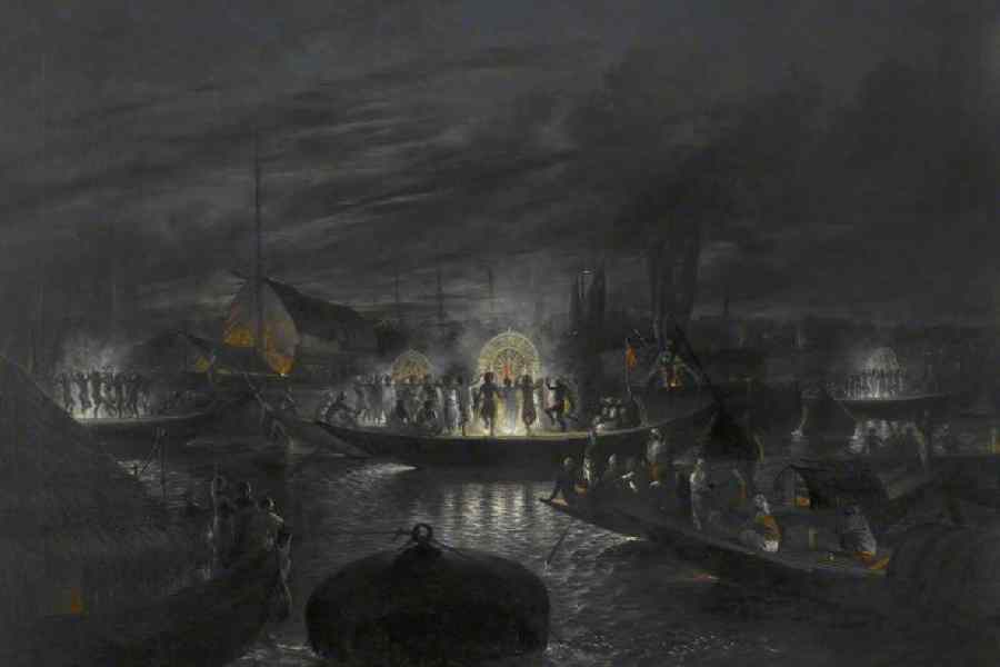 The Durga Puja Being Celebrated on the River Hugli by George Gidley Palmer