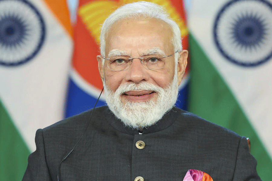 Prime Minister Narendra Modi virtually addresses the ‘India-ASEAN (Association of Southeast Asian Nations) Annual Summit’ via video conferencing, in New Delhi.