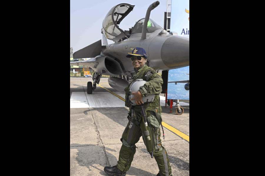 Droupadi Murmu before the sortie in the Rafale fighter jet on Wednesday.
