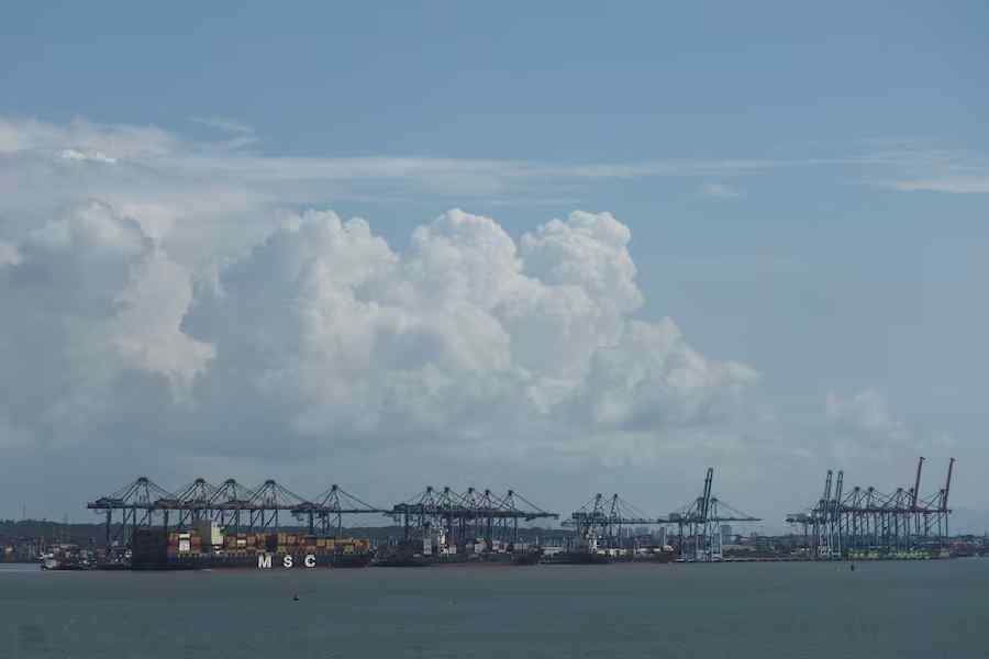 Ships are docked at the container terminals of Jawaharlal Nehru Port (JNPT) in Navi Mumbai, India, September 25, 2025.