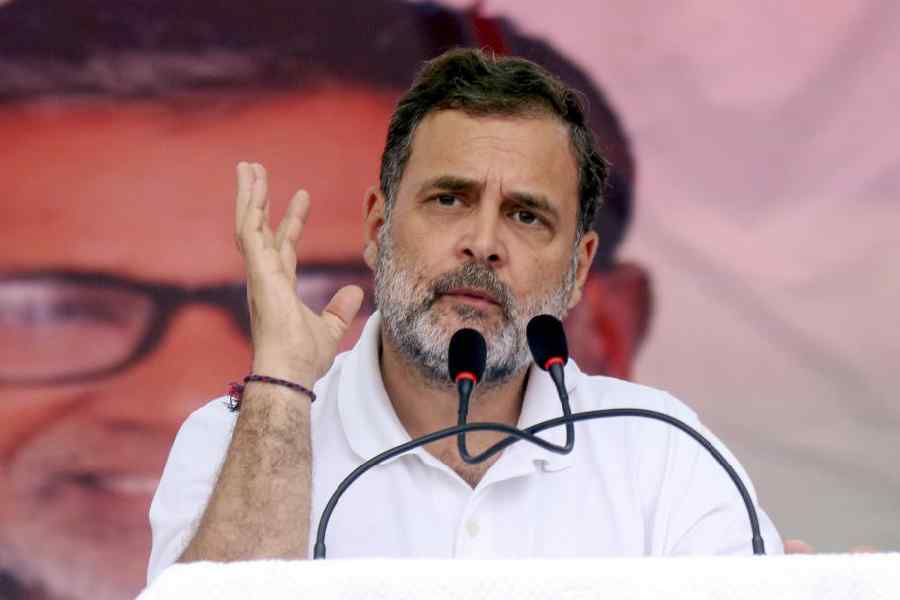 LoP in the Lok Sabha and Congress leader Rahul Gandhi addresses a public meeting ahead of the Bihar Assembly elections, in Muzaffarpur, Bihar, Wednesday, Oct. 29, 2025.