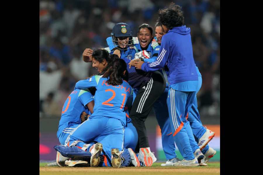Team India after making the ICC Women’s World Cup final on Thursday.