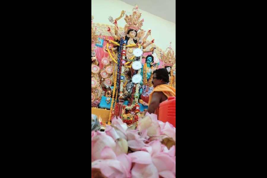 The Durga idol at Anushakti Abasan, that houses the staff of Variable Energy Cyclotron Centre