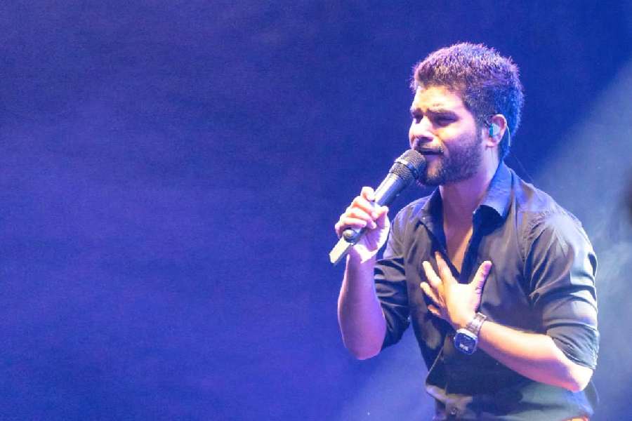 Salman Ali on song at the Maitri Sangha concert.