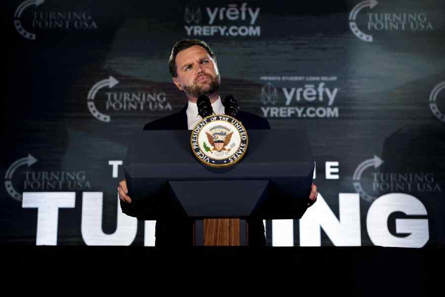 US Vice President JD Vance looks on during a Turning Point USA event at the Pavilion at Ole Miss at the University of Mississippi in Oxford, Mississippi, U.S. October 29, 2025.
