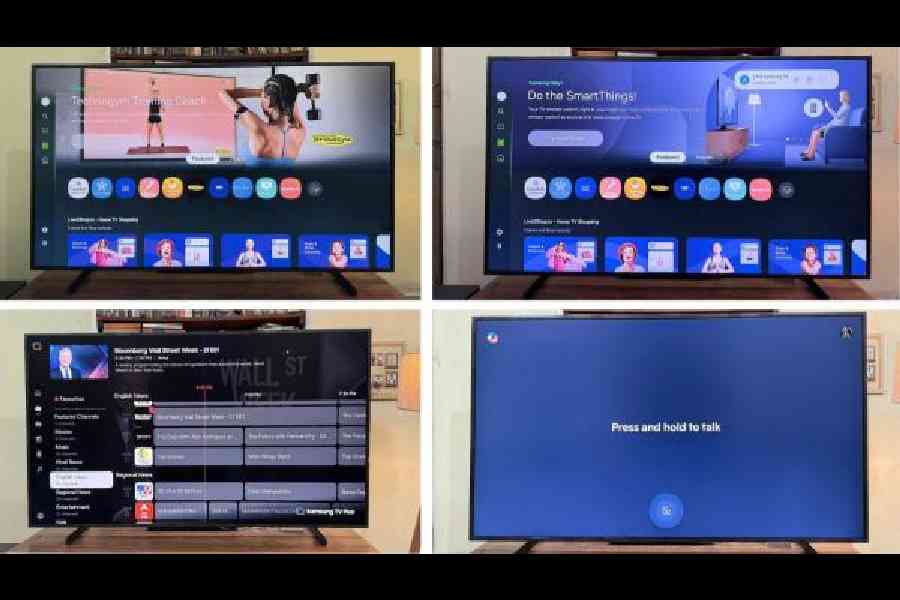 (Clockwise from top left) You can enjoy fitness routines, use SmartThings to connect all Samsung devices, communicate with Copilot, or watch free television channels on The Frame