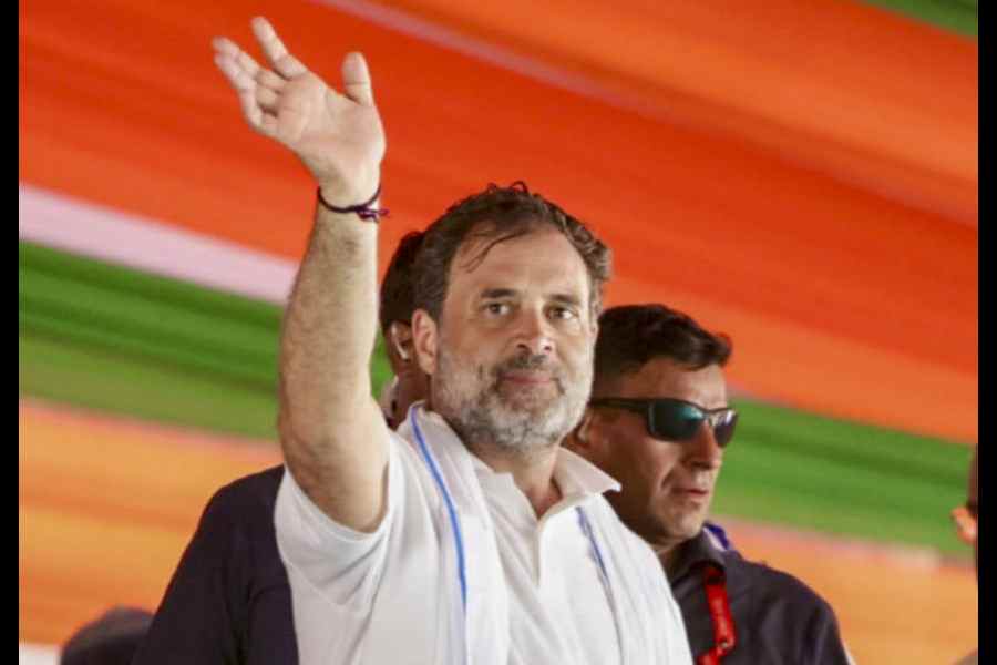Rahul Gandhi at a rally in Bihar on August 30.
