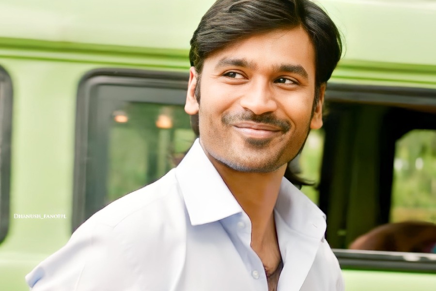 A still of Dhanush from the film.