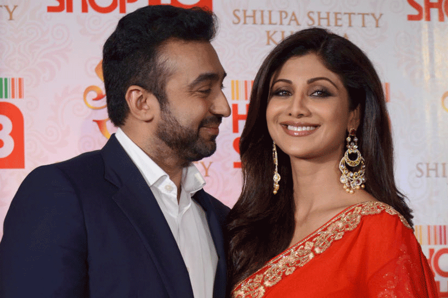 Shilpa Shetty with husband Raj Kundra.