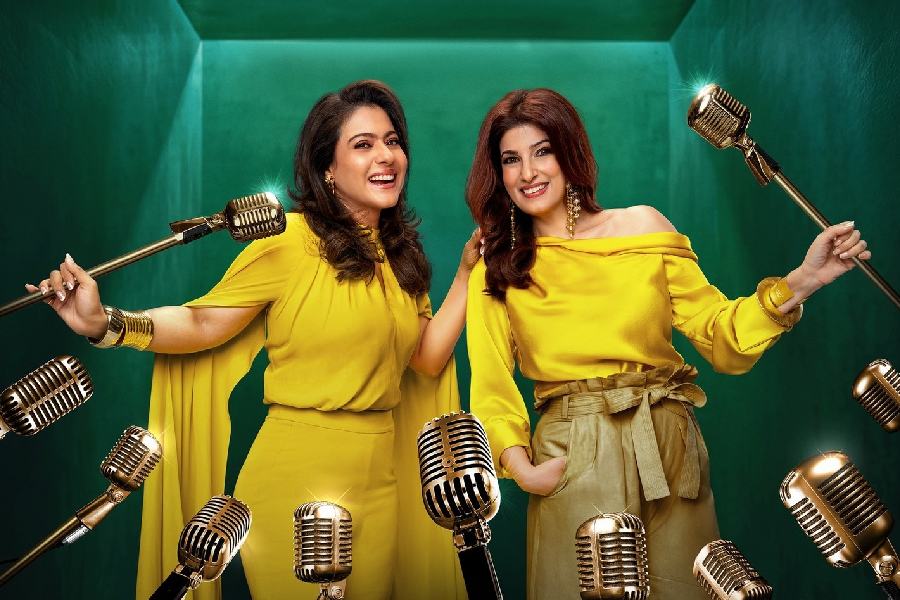 A poster of ‘Two Much with Kajol and Twinkle’