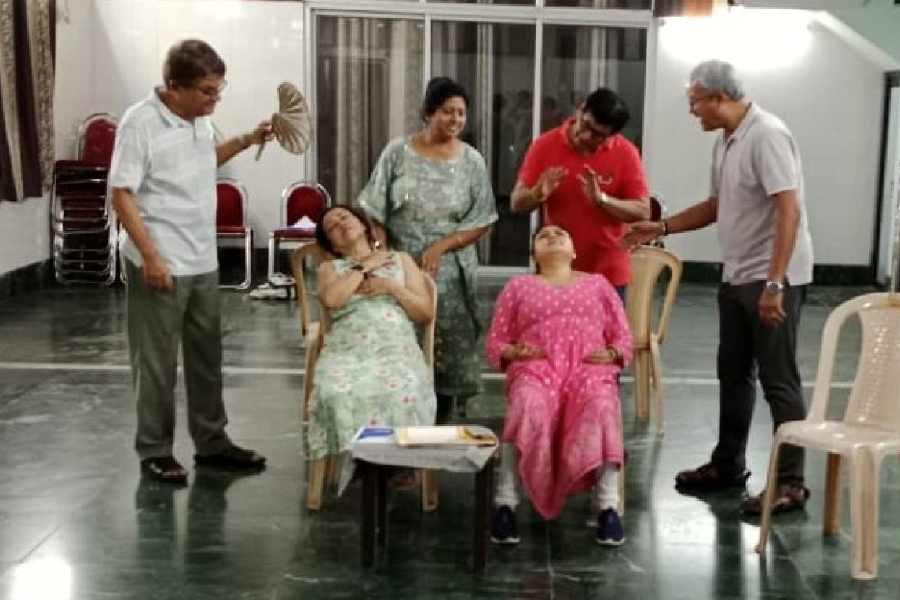 Actors of EC Block rehearse a play