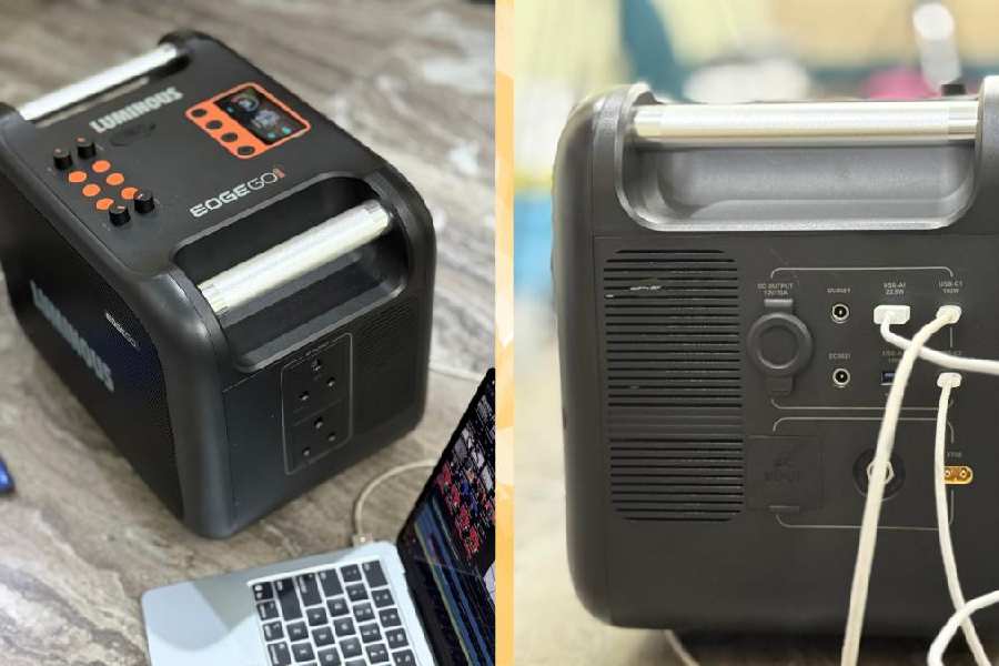 The portable power station has multiple charging options.