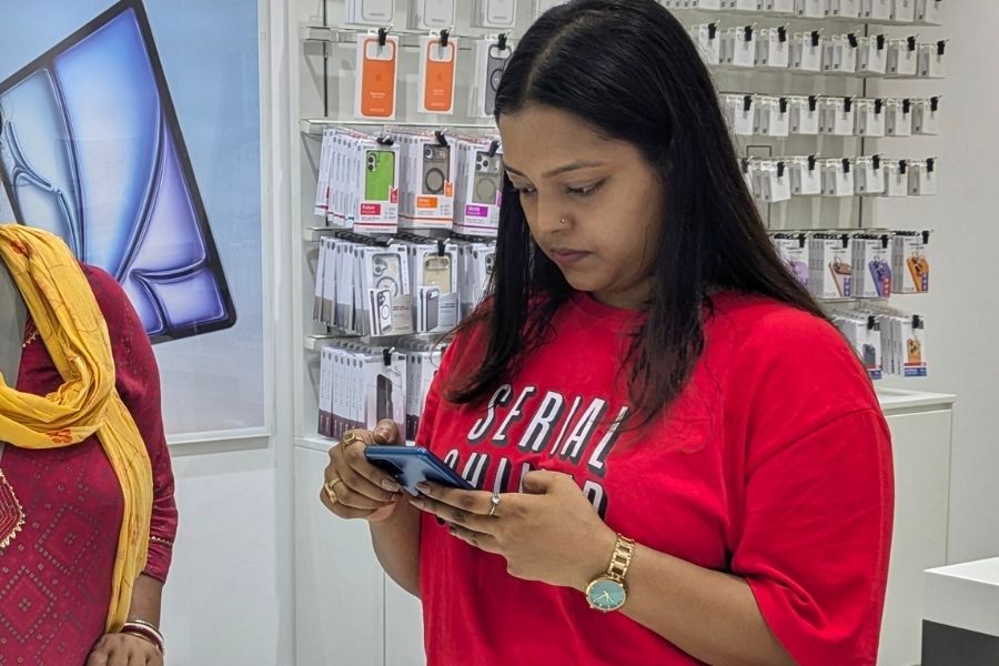 A customer checks out the new variant