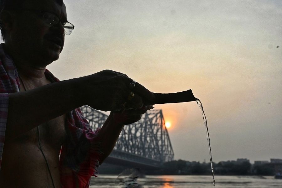 A man performs the ritual