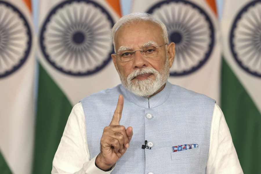 In this image received on Sept. 21, 2025, Prime Minister Narendra Modi addresses the nation on the eve of Navratri, the day from when the GST rate cuts will kick in.