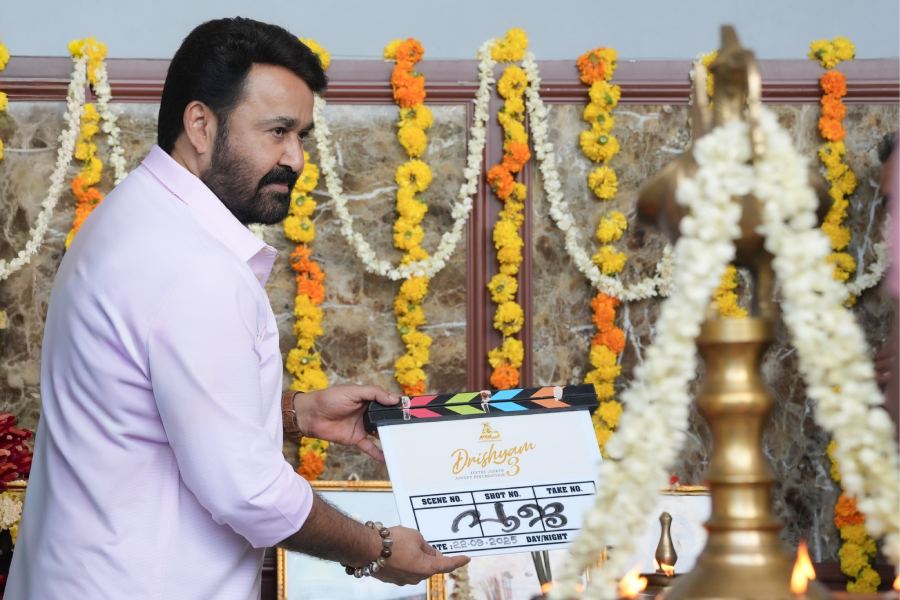 Mohanlal attending inaugral event of 'Drishyam 3'