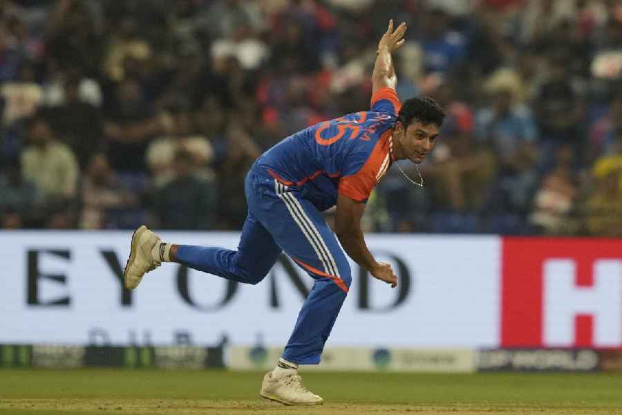 Shivam Dube during the Asia Cup.