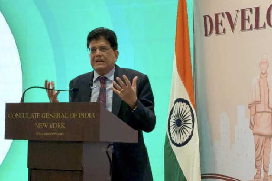 Piyush Goyal in New York on Tuesday.