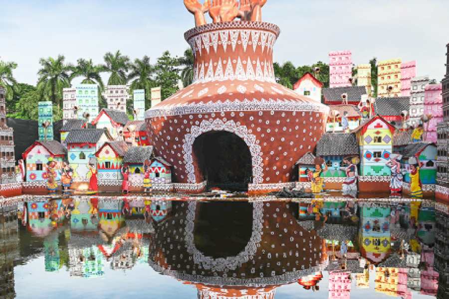 Paddapukur Youth Association pandals on Wednesday.