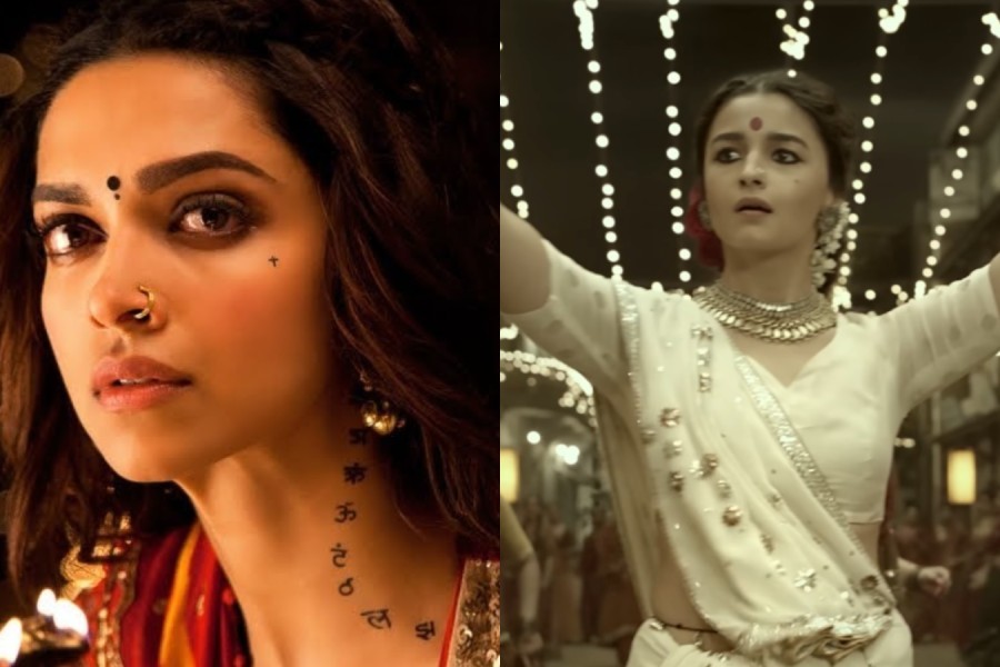 Stills from ‘Nagada Sang Dhol’, ‘Dholida’ music videos