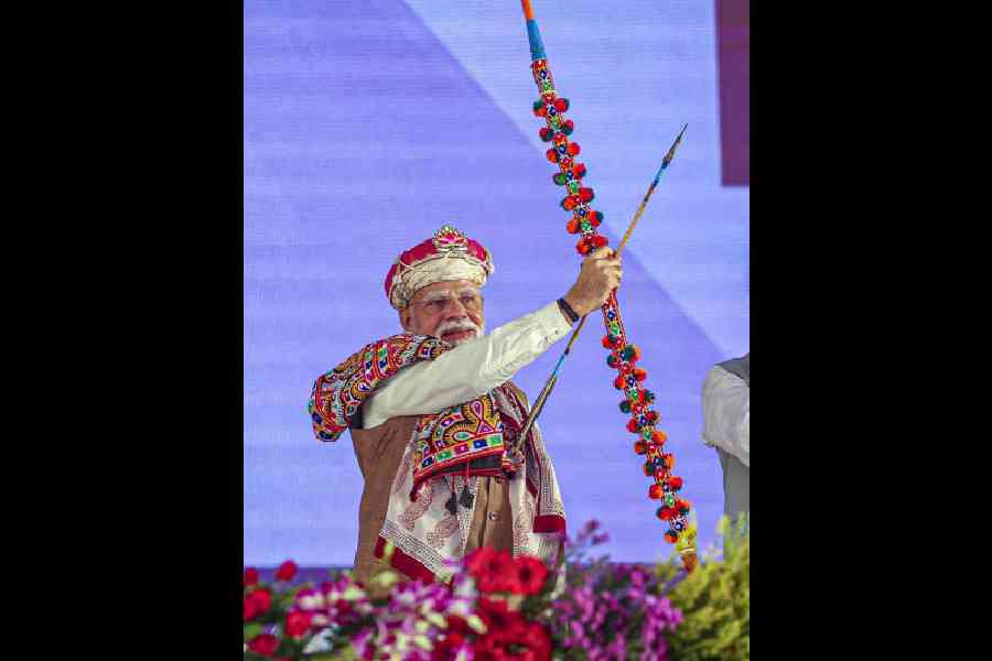 AIM GAME: Prime Minister Narendra Modi at a ceremony in Dhar, Madhya Pradesh, earlier this month