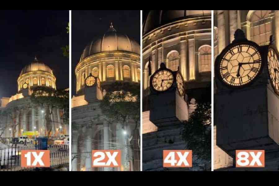 We snagged this shot of the General Post Office with the iPhone 17 Pro Max’s telephoto camera at 1x, 2x, 4x and 8x magnification. Picture: The Telegraph
