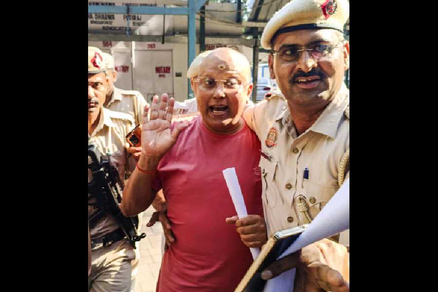 Chaitanyananda Saraswati at the Patiala House Court in New Delhi on Sunday. 