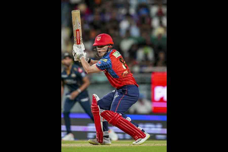 Man of the Match Cooper Connolly of Punjab Kings during his unbeaten 72 against Gujarat Titans in Mullanpur on Tuesday.