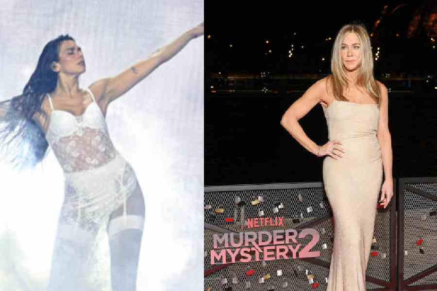 Dua Lipa has displayed the stamina and muscle tone of a high-performance athlete, Jennifer Aniston