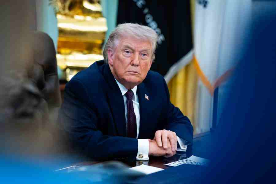 President Donald Trump takes questions from reporters after signing an executive order in the Oval Office of the White House in Washington on Tuesday, March 31, 2026. President Trump declared on Tuesday that he had already achieved one of the primary objectives of his attack on Iran, the elimination of its ability to build a nuclear weapon. But there is no evidence that the United States or Israel has removed or destroyed the country’s stockpile of near-bomb-grade fuel.
