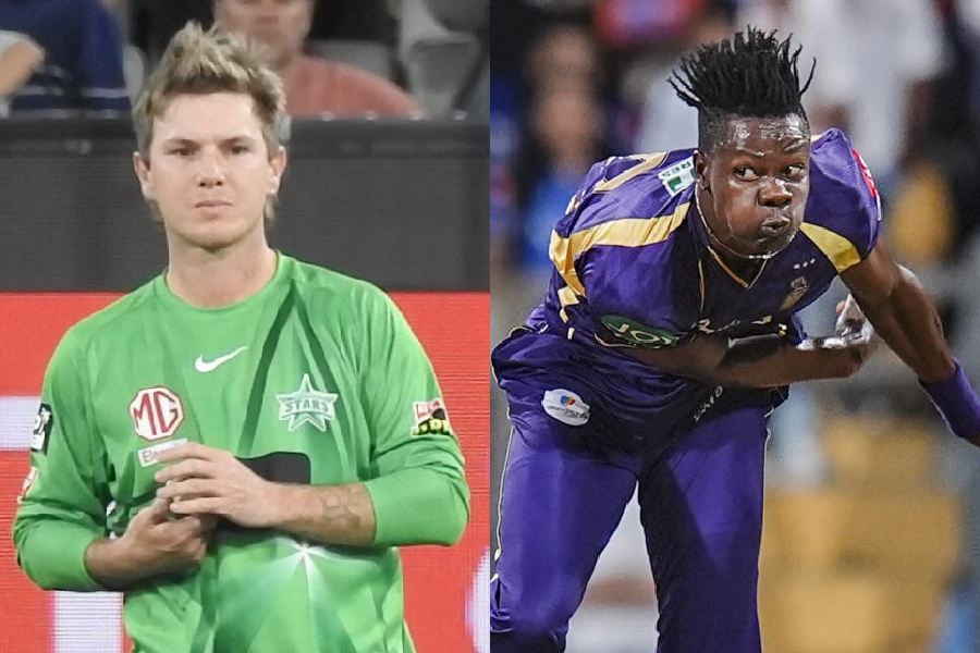 Adam Zampa (left), Blessing Muzarabani