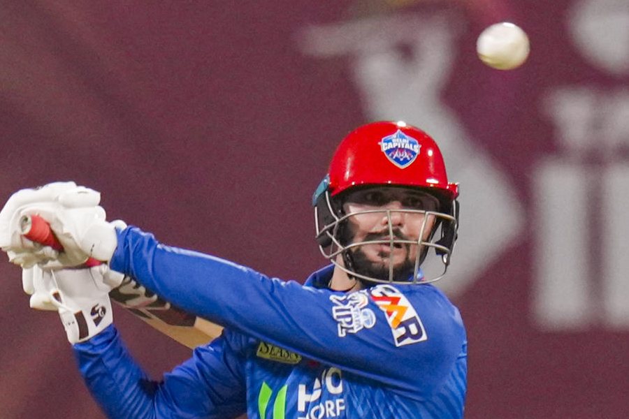 Delhi Capitals' Sameer Rizvi plays a shot during the Indian Premier League (IPL) 2026 cricket match between Lucknow Super Giants and Delhi Capitals, at Ekana Stadium in Lucknow, Wednesday, April 1, 2026.