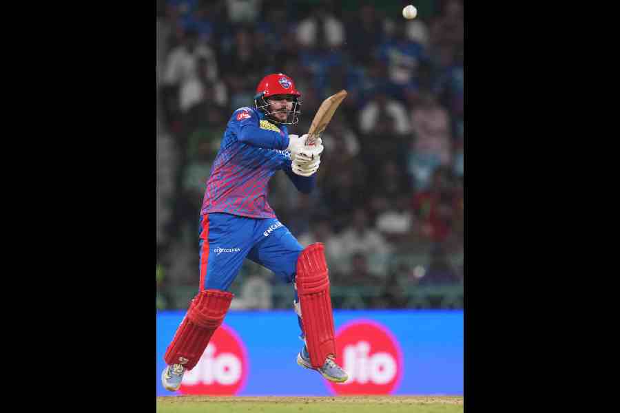 Impact Player Sameer Rizvi during his unbeaten 70 against Lucknow Super Giants on Wednesday.
