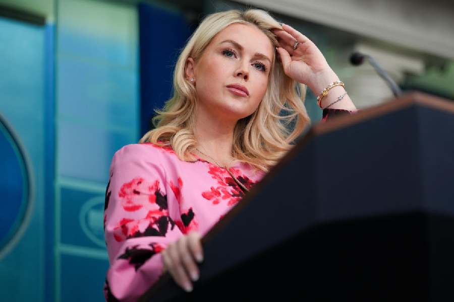 White House press secretary Karoline Leavitt speaks with reporters in the James Brady Press Briefing Room at the White House, Monday, March 30, 2026, in Washington.